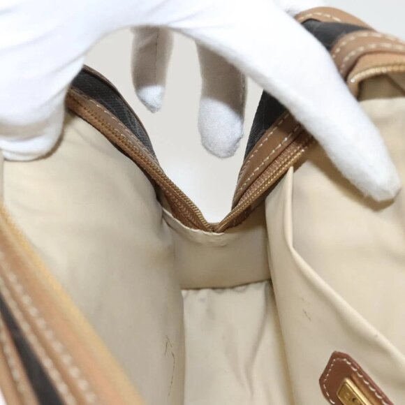 Christian Dior Honeycomb Canvas Clutch Bag PVC Leather Black gold Auth - Picture 14 of 16